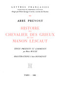 Copertina  Histoire du chevalier des Grieux et de Manon Lescaut